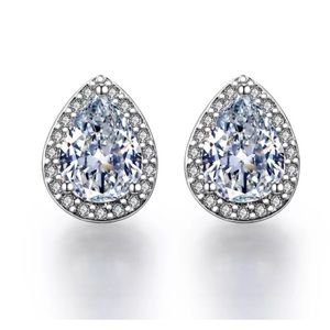 Stud Earrings 14k White Gold Filled